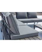 Mobiliario de jardín bajo de aluminio gris oscuro de 5 plazas Novira - 2 piezas