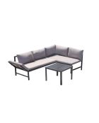 Muebles de jardín bajos con sofá reclinable Marelie gris oscuro - 2 piezas