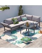 Muebles de jardín bajos con sofá reclinable Marelie gris oscuro - 2 piezas