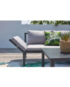 Muebles de jardín bajos con sofá reclinable Marelie gris oscuro - 2 piezas