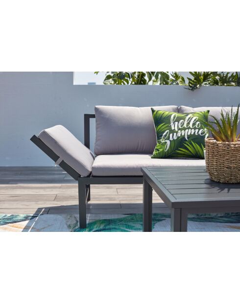 Niedrige Gartenmöbel mit Liegesofa Marelie dunkelgrau - 2 Stück