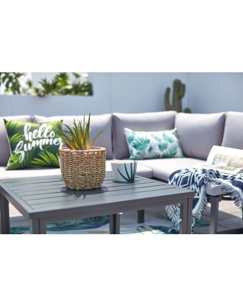 Niedrige Gartenmöbel mit Liegesofa Marelie dunkelgrau - 2 Stück