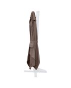 Ombrellone rettangolare rotante in alluminio offset con copertura Koriva marrone - 268x38x14 cm