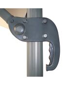 Ombrellone rettangolare rotante in alluminio offset con copertura Koriva marrone - 268x38x14 cm