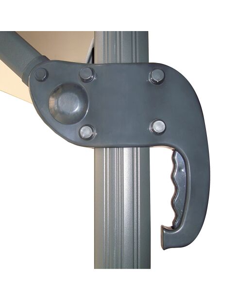 Ombrellone rettangolare rotante in alluminio offset con copertura Koriva marrone - 268x38x14 cm