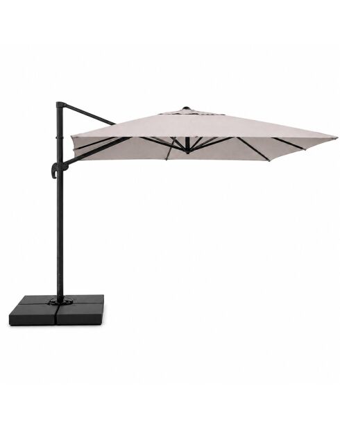 Ceret grauer rechteckiger drehbarer versetzter Aluminium-Sonnenschirm - 300x400x258 cm