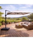 Ceret grauer rechteckiger drehbarer versetzter Aluminium-Sonnenschirm - 300x400x258 cm