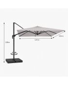 Ceret grauer rechteckiger drehbarer versetzter Aluminium-Sonnenschirm - 300x400x258 cm