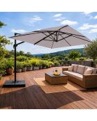 Ceret grauer rechteckiger drehbarer versetzter Aluminium-Sonnenschirm - 300x400x258 cm