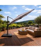 Ceret grauer rechteckiger drehbarer versetzter Aluminium-Sonnenschirm - 300x400x258 cm