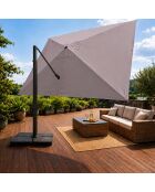 Ceret grauer rechteckiger drehbarer versetzter Aluminium-Sonnenschirm - 300x400x258 cm
