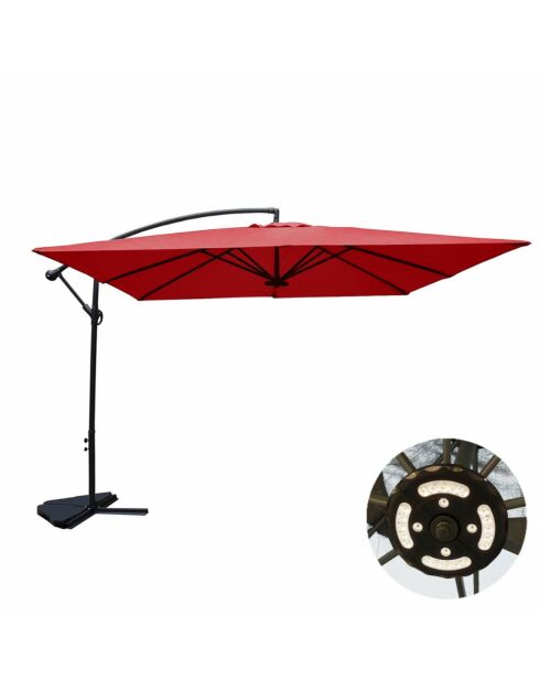 Johan quadratischer LED-Offset-Sonnenschirm, Terrakotta, 300 x 300 x 245 cm