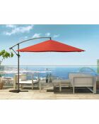 Johan quadratischer LED-Offset-Sonnenschirm, Terrakotta, 300 x 300 x 245 cm