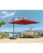 Johan quadratischer LED-Offset-Sonnenschirm, Terrakotta, 300 x 300 x 245 cm
