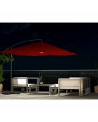 Johan quadratischer LED-Offset-Sonnenschirm, Terrakotta, 300 x 300 x 245 cm