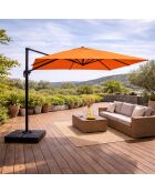 Ceret rechteckiger, versetzter, drehbarer Aluminium-Sonnenschirm, 300 x 400 x 258 cm, Orange