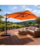Ceret rechteckiger, versetzter, drehbarer Aluminium-Sonnenschirm, 300 x 400 x 258 cm, Orange
