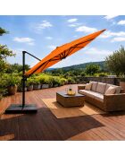 Ceret rechteckiger, versetzter, drehbarer Aluminium-Sonnenschirm, 300 x 400 x 258 cm, Orange