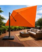 Ceret rechteckiger, versetzter, drehbarer Aluminium-Sonnenschirm, 300 x 400 x 258 cm, Orange