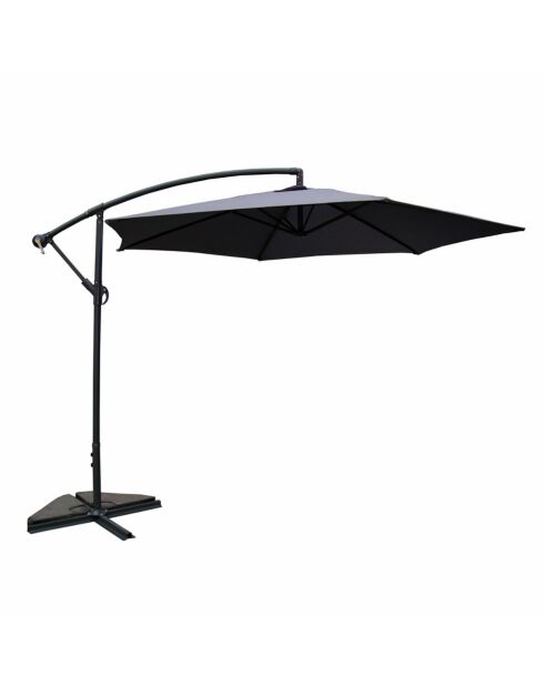 Lioran grauer runder Offset-Sonnenschirm - 300x300 cm