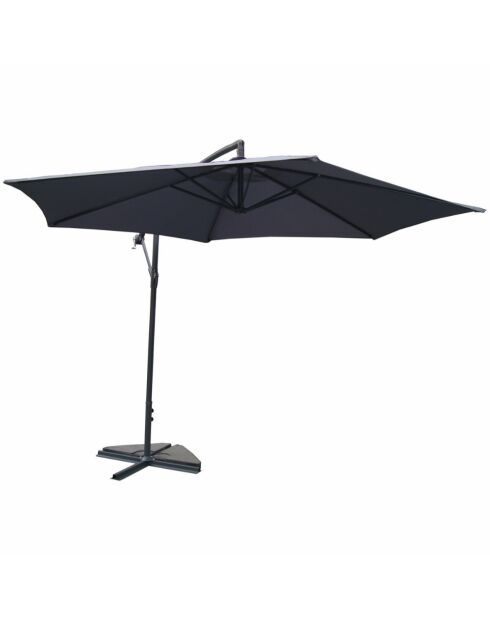 Lioran grauer runder Offset-Sonnenschirm - 300x300 cm