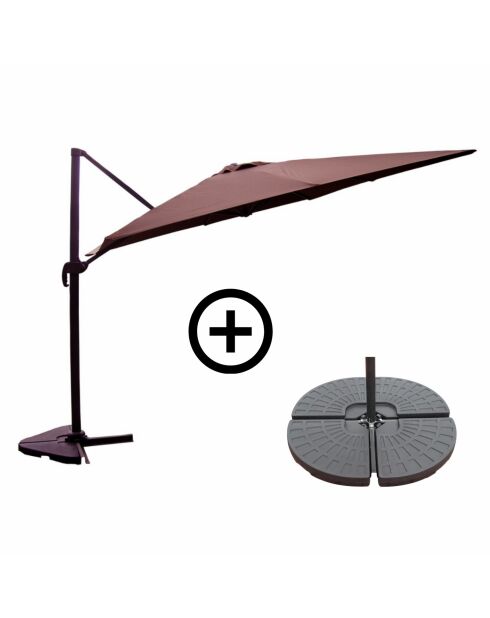 Set ombrellone marrone Ivarin con 4 tessere di pesatura - 2 pezzi