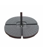 Ivarin Sonnenschirm-Set mit 4 Gewichtsplättchen, braun, 2-teilig