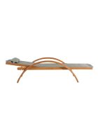 Transat en bois et toile en PVC Valia gris olive - 195x75x95 cm