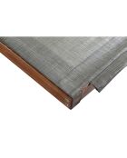 Transat en bois et toile en PVC Valia gris olive - 195x75x95 cm