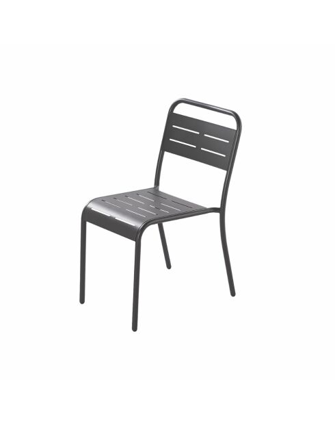 Set mit 6 dunkelgrauen Falcou Stahlstühlen - 43x59x79 cm