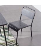 Set mit 6 dunkelgrauen Falcou Stahlstühlen - 43x59x79 cm
