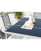 Table de jardin et 6 chaises en acier et toile PVC Wileva gris - 150x90x72 cm