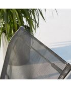 Table de jardin et 6 chaises en acier et toile PVC Wileva gris - 150x90x72 cm