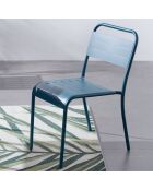 Lot de 6 chaises en acier Falcou bleues - 43x59x79 cm