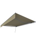 Manuelle Aluminiummarkise mit taupefarbener Leinwand von Helino - 395x300x14 cm