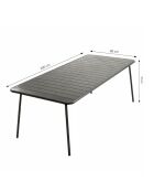Falcou Gartentisch 8/10 Sitze dunkelgrau - 200x80x72 cm