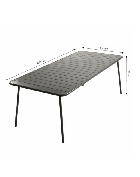 Falcou Gartentisch 8/10 Sitze dunkelgrau - 200x80x72 cm