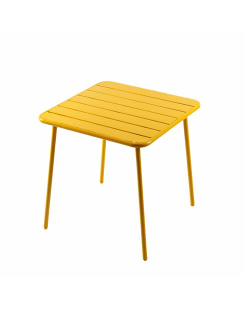 Falcou vierkante tafel 4 stoelen geel - 70x70 cm