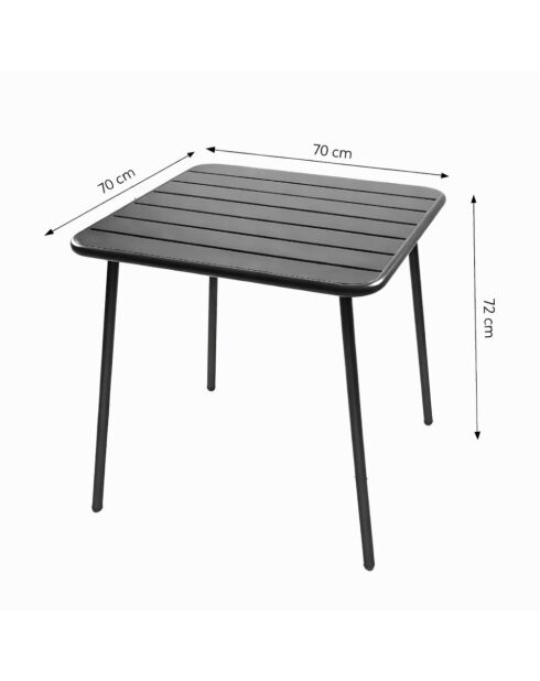 Falcou vierkante tafel 4 stoelen geel - 70x70 cm