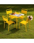 Falcou quadratischer Tisch 4 Sitze gelb - 70x70 cm