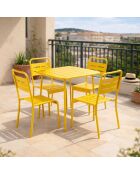 Falcou quadratischer Tisch 4 Sitze gelb - 70x70 cm