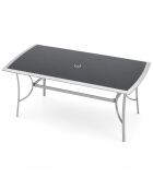 Mesa de jardín Velino de aluminio gris - 150x90x72 cm