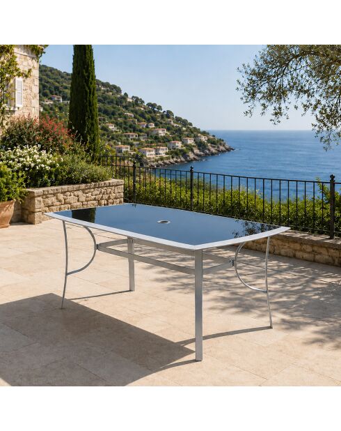 Tavolo da giardino Velino in alluminio grigio - 150x90x72 cm