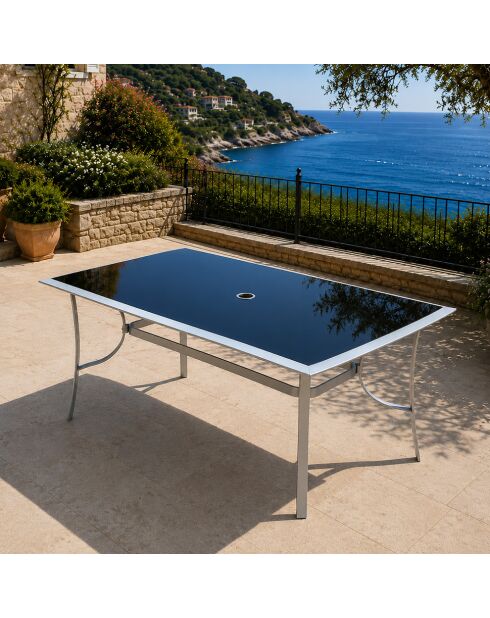 Tavolo da giardino Velino in alluminio grigio - 150x90x72 cm