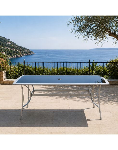 Tavolo da giardino Velino in alluminio grigio - 150x90x72 cm