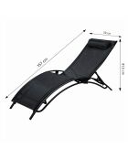 Lot de 2 transats ajustables Manado noir - 81x157x59 cm
