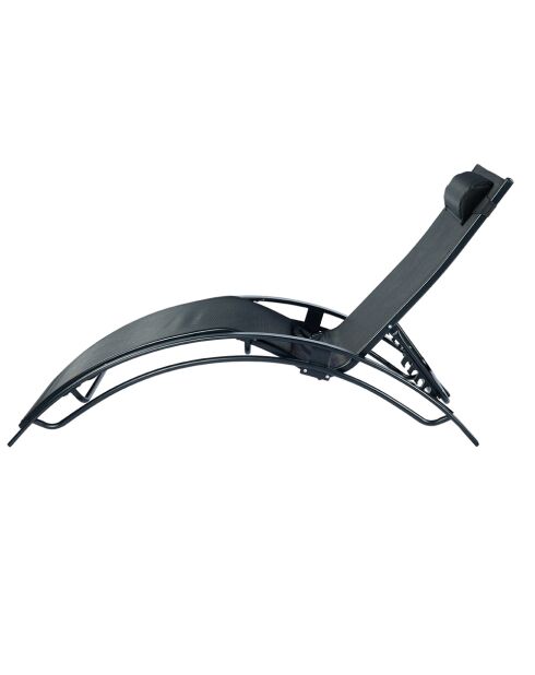 Lot de 2 transats ajustables Manado noir - 81x157x59 cm
