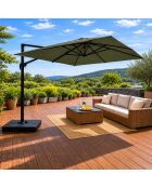 Ceret grüner rechteckiger versetzter drehbarer Aluminium-Sonnenschirm - 300x400x258 cm