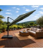 Ceret grüner rechteckiger versetzter drehbarer Aluminium-Sonnenschirm - 300x400x258 cm