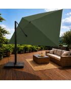 Ceret grüner rechteckiger versetzter drehbarer Aluminium-Sonnenschirm - 300x400x258 cm